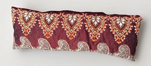 Pier One Floral Embroidered Colorful Accent Throw Pillow Long Shabby Chic 11X30 - Picture 1 of 11