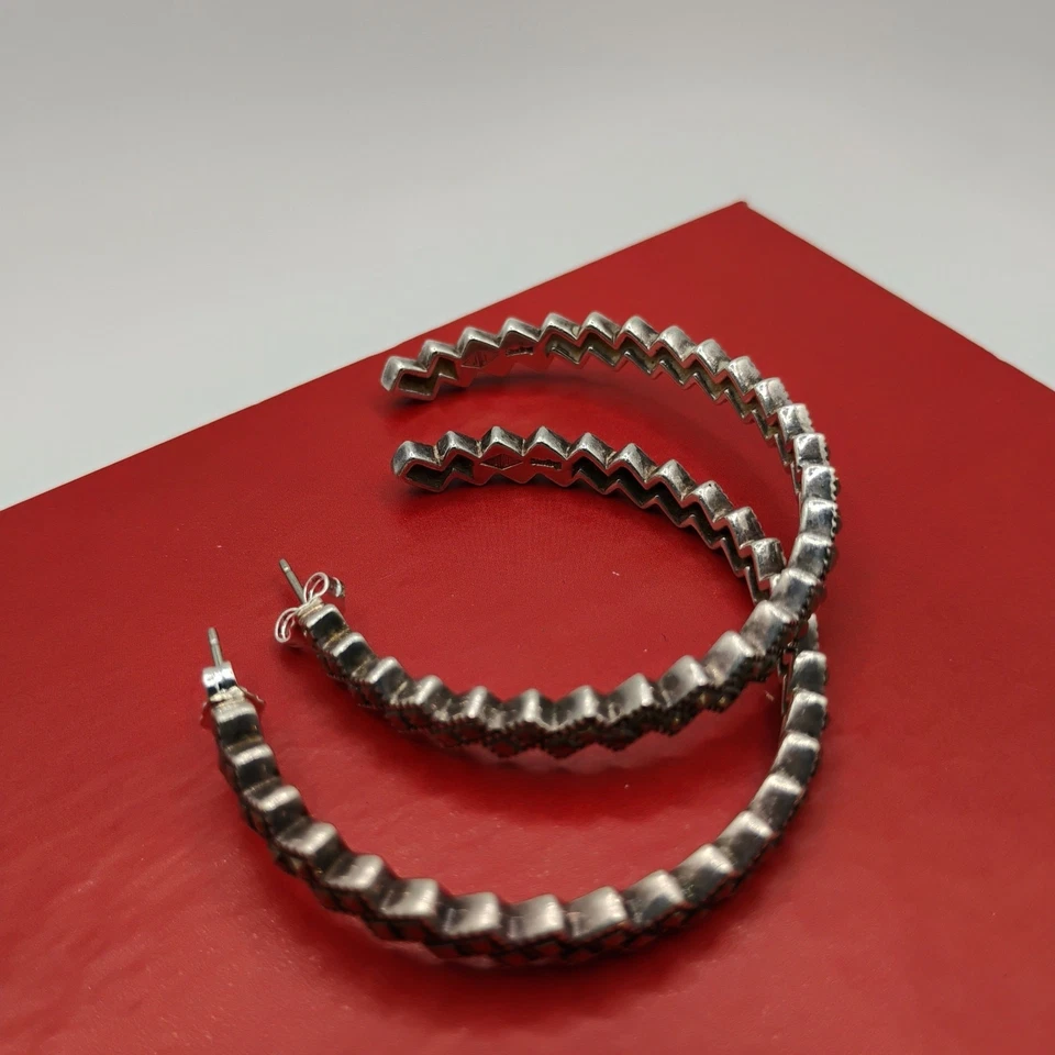 Judith Jack Marcasite Zigzag纯银耳环  — 第 1/4 张图片