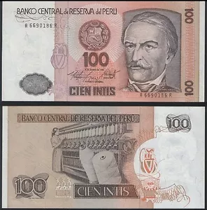 Peru P 132 b - 100 Intis 1986 - UNC - Bild 1 von 1