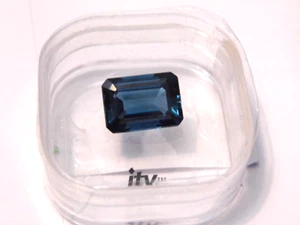 Piedra preciosa natural VVS London topacio azul 14x10x6 mm corte esmeralda 9,22 quilates ¡hermosa!¡! - Imagen 1 de 2