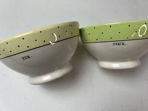 Rae Dunn Ciotole Snack e Yum Giallo Punti Verde - Foto 1 di 5