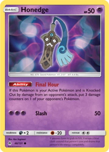 1x Honedge 46/131 REVERSE HOLO Forbidden Light Pokemon TCG Card MP - Image 1 of 1