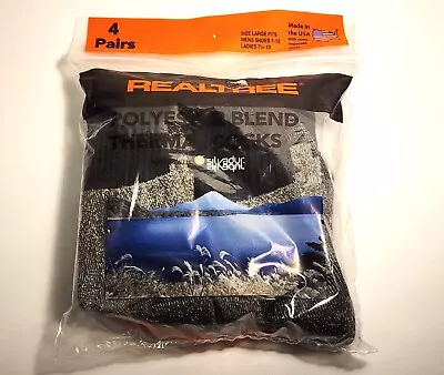 RealTree Polyester Blend Thermal Boot Socks 4 Pair size Large, NIP - Image 1 of 3