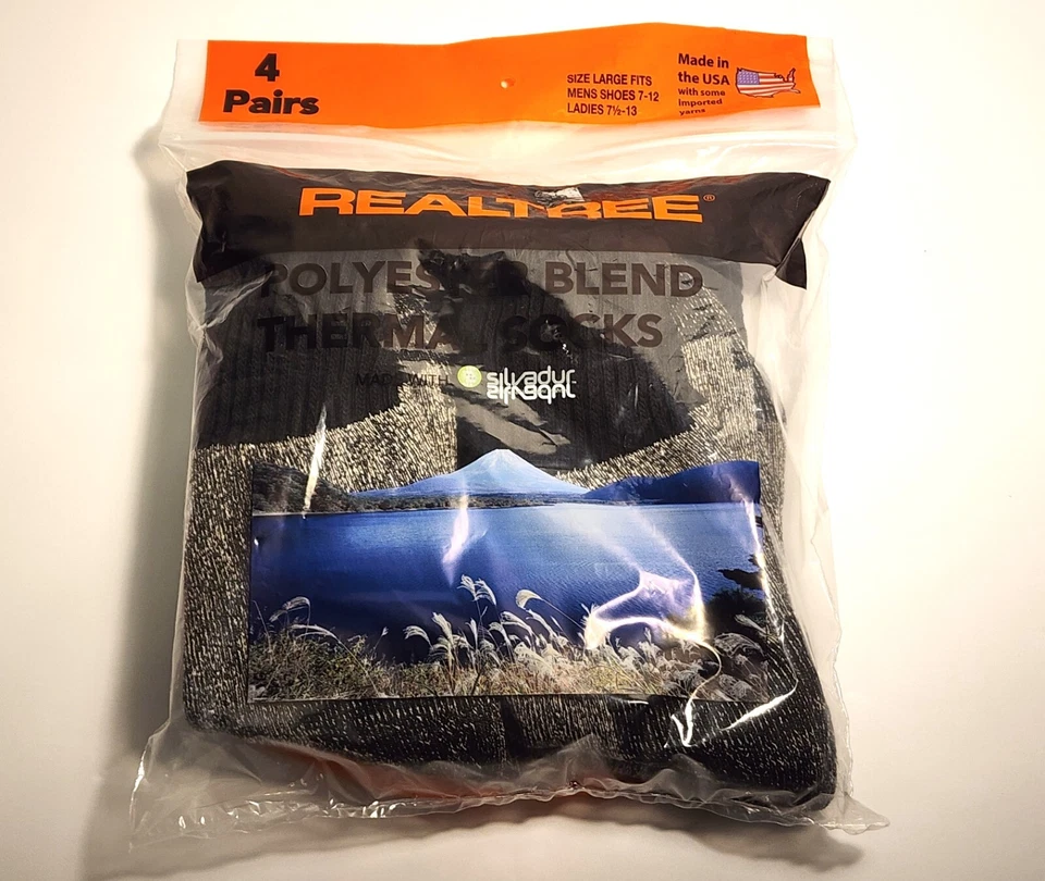 RealTree Polyester Blend Thermal Boot Socks 4 Pair size Large, NIP - Image 1 of 3