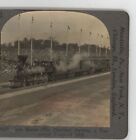 Train de passagers Iron Horse Thatcher Perkins de 1863 Keystone Stereoview 
