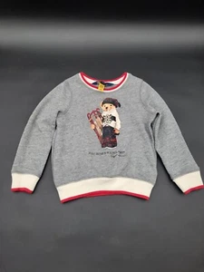 Ralph Lauren Girls Sled Bear Atlantic Terry Sweatshirt Size 4/4T - Picture 1 of 5