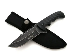 Knife Hunting Military Survival Fixed Blade Tactical Skinner Case Tang Black  - Picture 1 of 8