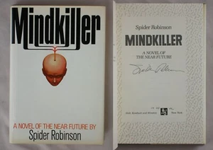 Signed 1st Ed MINDKILLER Spider Robinson 1982 HARDCOVER SCIENCE FICTION BOOK - Picture 1 of 3