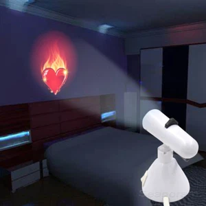 1x Red Flaming Heart Decor Home Bedroom Wall Lamp LED Projector Shadow Light - Picture 1 of 9