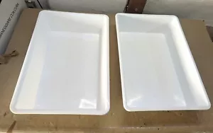 coppia Contenitore Vaschetta 2 pezzi rettangolare Portavivande grande plastica - Foto 1 di 9