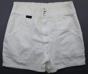 Vintage 1970s Girl's Wrangler High Rise Shorts Creme White Size 10 (Msr 23x2) - Picture 1 of 8