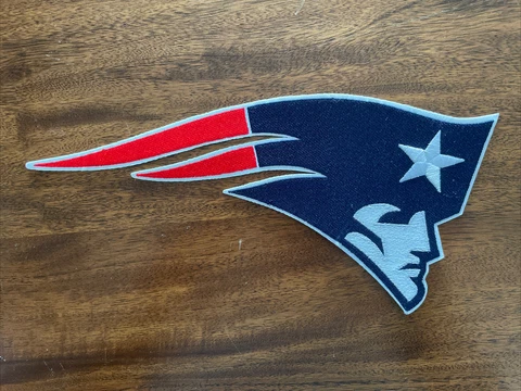 HUGE New England Patriots 10” X 4.5” Iron/Sew On Jacket Size Embroidered Patch Cover
