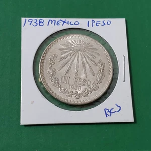 1938 Mexico 1 Silver Peso JBC - Picture 1 of 2