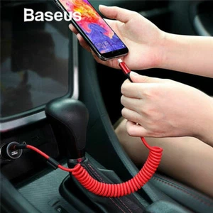 Baseus Retractable USB-C Type C Coiled Charge Cable For Samsung Huawei Xiaomi - Picture 1 of 14