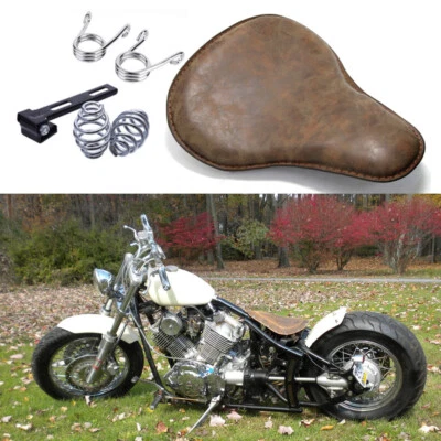 For Yamaha V-Star 250 950 650 1100 1300 Bobber Solo Driver Seat 3" Spring Saddle - Image 1 of 4