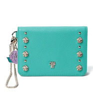 NEW Anna Sui Valencia two-sided pass case 316312 Turquoise