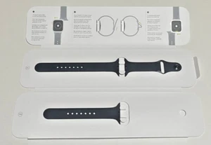 ORIGINAL APPLE WATCH SILIKON SPORTARMBAND 45MM 44MM 42MM S/M & M/L ARMBAND SCHWARZ - Bild 1 von 3