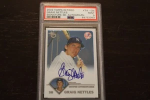 2003 Topps Retired - Autograph - Graig Nettles - Card # TA-GN - PSA MINT 9 - Picture 1 of 4
