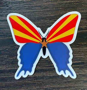 Arizona Staatsflagge Schmetterling Vinyl Aufkleber von Diamondback Designs - Bild 1 von 3