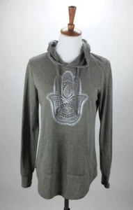 Women's Modern Lux Size Small Distressed Light Pull Over Hoodie Sweatshirt - Picture 1 of 5