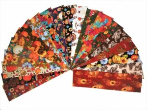 40 2.5X10" RAIL FENCE FABRIC STRIP Autumn Medley Prints Quilting Fabric - Picture 1 of 1