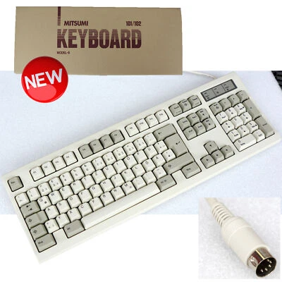 MITSUMI Vintage DIN Keyboard German Layout German QWERTZ Numeric Keypad S M456 - Image 1 of 4