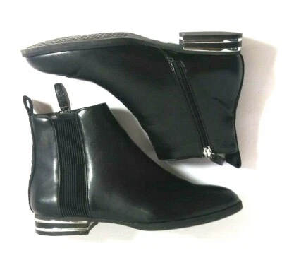 Bota DONNA KARAN NEW YORK DKNY para mujer talla 6,5 forrada negra cremallera lateral pierna media Foto 1 de 4