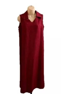 Sag Harbour Petite Women's Red Black Checkered Sleeveless Collar Long Maxi 6P - Picture 1 of 13