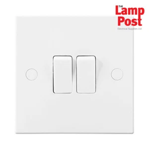 BG Electrical 942 - 10AX 2 Gang 2 Way Double Twin Light Switch Square Edge - Picture 1 of 2