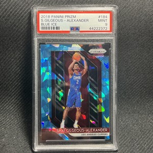 2018-19 PRIZM SHAI GILGEOUS-ALEXANDER ROOKIE BLUE CRACKED ICE 4/99 PSA 9 THUNDER