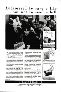 1930 Bauer & Black Autorizzata Per Salvare Una Vita Pubblicità Stampa Vintage EXC - Foto 1 di 1