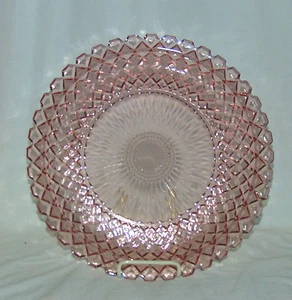Anchor Hocking WATERFORD/WAFFLE PINK *13 3/4" SANDWICH PLATE* #2 - Picture 1 of 1
