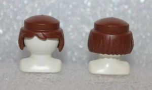 Playmobil Hair 2 Wigs Braun " New Form Curl " Soldiers Pirates - Picture 1 of 3