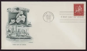 US FDC - 1948 New York City Jubilee - Artmaster Cachet M-5 New York NY -SC# C38 - Bild 1 von 2