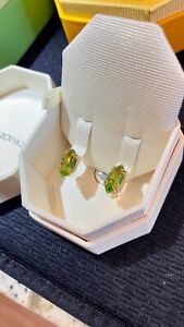 Swarovski Crystal Gema Stud Earrings, Green  Statement Piece READ