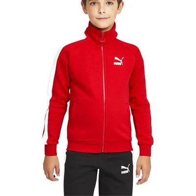 PUMA Iconic T7 Full Zip Track Jacket Youth Boys Red Casual Athletic Outerwear 53 - Image 1 of 4