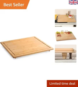 Versatile Eco-Friendly Cutting Board, 56 cm x 50 cm, Bamboo with Non-Slip Feet - Picture 1 of 7