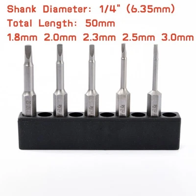 5Pcs S2 Steel 1/4" Hex Shank 50mm Magnetic Triangle Head Screwdriver Bit Set New - Image 1 of 4