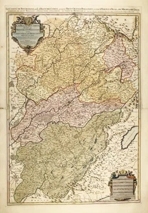 Franche Comte France Frankreich map Karte carte Jaillot Sanson gravure 1692 - Bild 1 von 1