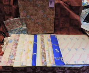 VINTAGE HOLIDAY WRAPPING PAPER 12 SHEETS UNUSED ASSORTED W/FOIL TAGS & LABELS #2 - Picture 1 of 5