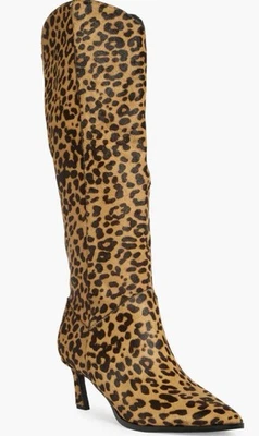 NWOB Steve Madden Leyna Leopard Print Calf Hair Tall Boots Women's Size 6M - Image 1 of 4