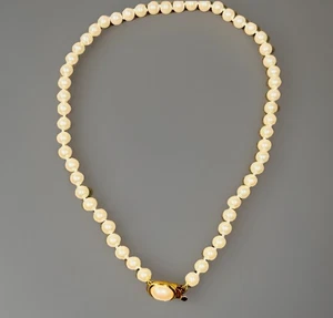 Vintage Talbots Faux Pearl Necklace Gold Tone 15” - Picture 1 of 9