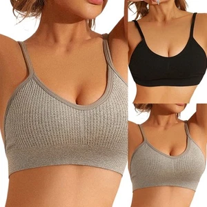 Kabelloser BH für Frauen Pushup Fitnessstudio Sport Komfort Gepolstert Unterwäsche Glättende BHs - Bild 1 von 18