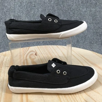 Sperry Top Sider Shoes Womens 6 Lounge Away 2 Boat Black Lace Up Casual STS86548 - Image 1 of 4