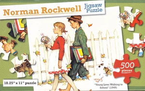 NEW Norman Rockwell 500 Piece Jigsaw Puzzle ~ "Young Love: Walking to School" - Picture 1 of 1