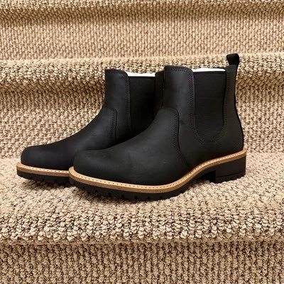 Bota Chelsea ECCO Elaina para mujer negra gamuza negra talla 7-7,5 UE 38 nueva en caja Foto 1 de 4