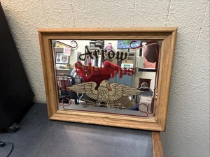 Vtg.~ 1981 Arrow Schnapps Liquor Mirror Sign, FRAMED 18.5x14.5" - Picture 1 of 4