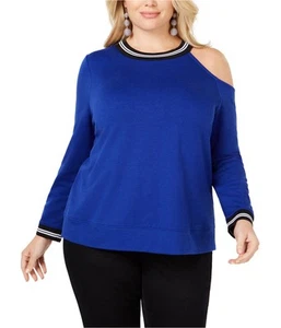 I.N.C Womens Cold Shoulder Sweatshirt, Blue, Plus Size, 3X - Picture 1 of 1