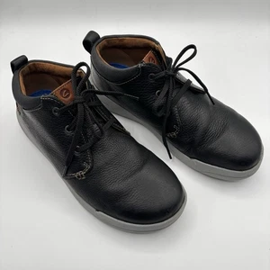 Clarks Driftway Mid Chukka Boots Shoes Men’s 9 Black Leather Casual Comfort - Picture 1 of 9