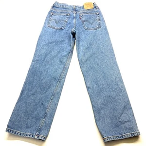 Vintage Levi's 550 Jeans Boys 14 Reg 27x27 Blue Denim Cotton Relaxed Fit Zip Fly - Picture 1 of 19